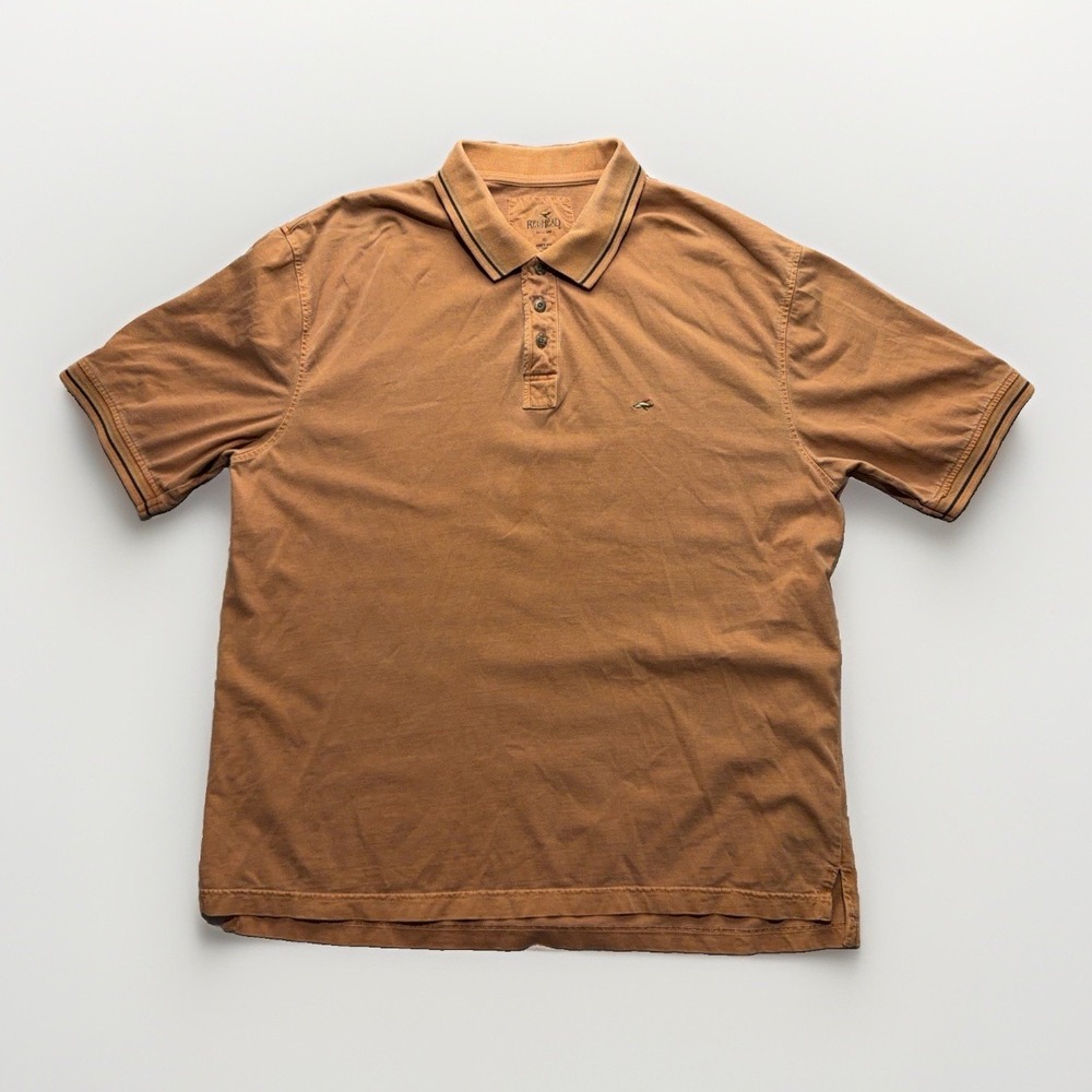 RedHead Classic Polo XL Short Sleeve Shirt Orange Knit Outdoors Gorpcore Hiking